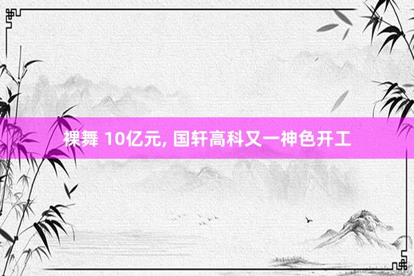 裸舞 10亿元， 国轩高科又一神色开工