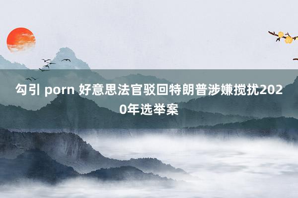 勾引 porn 好意思法官驳回特朗普涉嫌搅扰2020年选举案