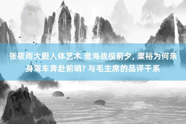 张筱雨大胆人体艺术 淮海战役前夕， 粟裕为何亲身驾车奔赴前哨? 与毛主席的品评干系